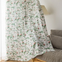 Vorhang Im Nordischen Stil, Maßgefertigt, Vorhang Aus Polyester Mit Pflanzendruck