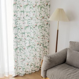 Vorhang Im Nordischen Stil, Maßgefertigt, Vorhang Aus Polyester Mit Pflanzendruck