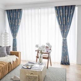 Baumwollvorhang, Maßgefertigter Vorhang Im Europäischen Blumendruckstil