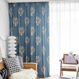 Baumwollvorhang, Maßgefertigter Vorhang Im Europäischen Blumendruckstil