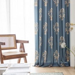 Baumwollvorhang, Maßgefertigter Vorhang Im Europäischen Blumendruckstil