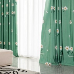 Baumwollgardine Nach Maß, Vorhang Im Nordischen Stil Mit Blumenmuster