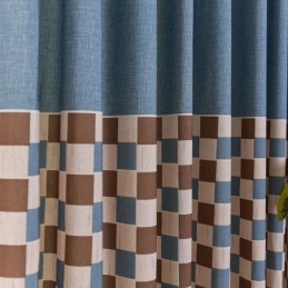 Baumwollgardine Nach Maß Gardine Kariert Bedruckt Nordischer Stil