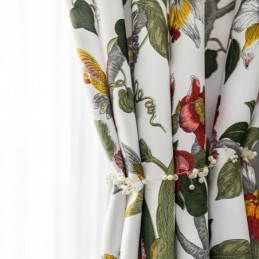 Vorhänge Mit Blattmuster Im Amerikanischen Stil Aus Polyester