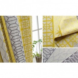 Nordischer Verdunkelungsvorhang Aus Baumwollleinen, Maßgefertigt, Geometrischer Jacquard Für Wohnzimmer Und Schlafzimmer