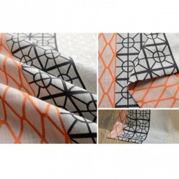 Nordischer Verdunkelungsvorhang Aus Baumwollleinen, Maßgefertigt, Geometrischer Jacquard Für Wohnzimmer Und Schlafzimmer