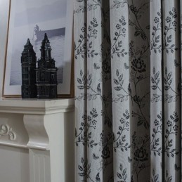 Leinen Verdunkelungsvorhang Maßgefertigt Vorhang Nordische Pflanze Bestickt Für Wohnzimmer Schlafzimmer