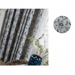 Leinen Verdunkelungsvorhang Maßgefertigt Vorhang Nordische Pflanze Bestickt Für Wohnzimmer Schlafzimmer