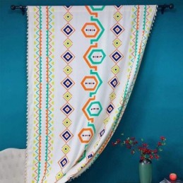 Leinenvorhänge Geometrisch Bedruckt Nordischer Stil Für Wohnzimmer Schlafzimmer