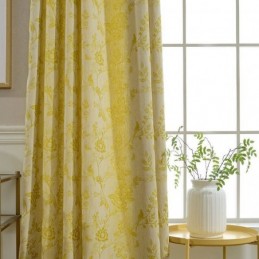 Nordische Verdunkelungsvorhänge, Floraler Jacquard-Polycotton-Vorhang, Maßgefertigter Vorhang Für Wohnzimmer Und Schlafzimmer