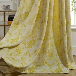 Nordische Verdunkelungsvorhänge, Floraler Jacquard-Polycotton-Vorhang, Maßgefertigter Vorhang Für Wohnzimmer Und Schlafzimmer