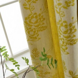 Nordische Verdunkelungsvorhänge, Floraler Jacquard-Polycotton-Vorhang, Maßgefertigter Vorhang Für Wohnzimmer Und Schlafzimmer