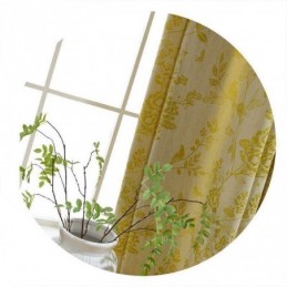 Nordische Verdunkelungsvorhänge, Floraler Jacquard-Polycotton-Vorhang, Maßgefertigter Vorhang Für Wohnzimmer Und Schlafzimmer