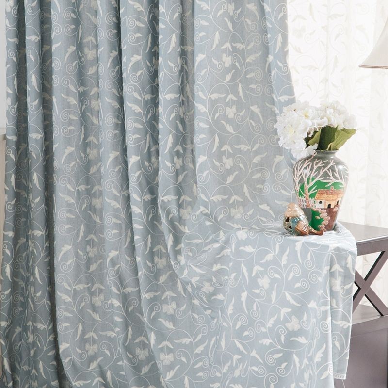 Verdunkelungsvorhang Aus Baumwolle, Maßgefertigt, Mit Rankenmuster, Nordischer Stil, Für Wohnzimmer Und Schlafzimmer