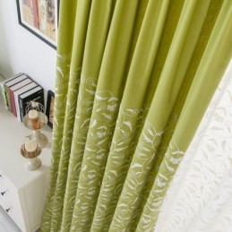 Verdunkelungsvorhang Aus Baumwolle, Maßgefertigt, Mit Rankenmuster, Nordischer Stil, Für Wohnzimmer Und Schlafzimmer