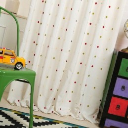 Baumwoll-Bestickter Vorhang, Maßgefertigt, Nordisches Sturm-Punkt-Design Für Wohnzimmer Und Schlafzimmer