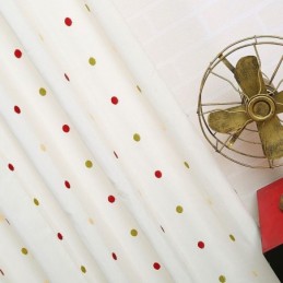 Baumwoll-Bestickter Vorhang, Maßgefertigt, Nordisches Sturm-Punkt-Design Für Wohnzimmer Und Schlafzimmer