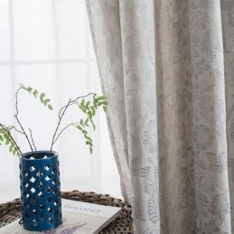 Nordischer Verdunkelungsvorhang Nach Maß, Vorhang Aus Leinen, Pflanzen-Jacquard, Für Wohnzimmer Und Schlafzimmer