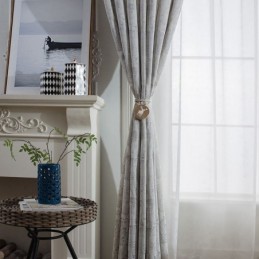 Nordischer Verdunkelungsvorhang Nach Maß, Vorhang Aus Leinen, Pflanzen-Jacquard, Für Wohnzimmer Und Schlafzimmer
