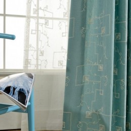 Verdunkelungsvorhang Aus Baumwolle, Maßgefertigt, Nordischer Stil, Bestickt, Für Wohnzimmer Und Schlafzimmer