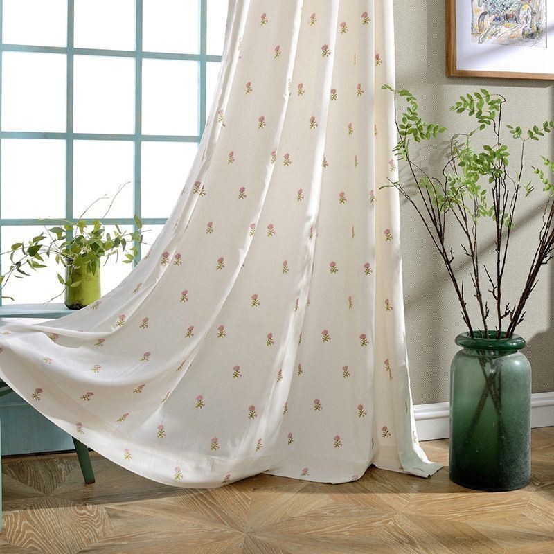 Floral Bestickter Vorhang Nach Maß Vorhang Nordische Baumwolle Für Wohnzimmer Schlafzimmer