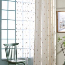 Floral Bestickter Vorhang Nach Maß Vorhang Nordische Baumwolle Für Wohnzimmer Schlafzimmer