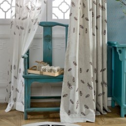 Nordischer Verdunkelungsvorhang Nach Maß, Fischgrät-Jacquard, Für Wohnzimmer Und Schlafzimmer