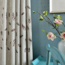 Nordischer Verdunkelungsvorhang Nach Maß, Fischgrät-Jacquard, Für Wohnzimmer Und Schlafzimmer