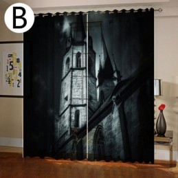Vorhang Nach Maß Vorhang Horror Castle Digitaldruck Amerikanische Vorhänge