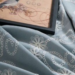Pflanzenbestickter Vorhang Nach Maß, Vorhang Im Nordischen Stil, Baumwolle Für Wohnzimmer Und Schlafzimmer