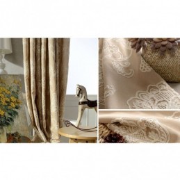 Verdunkelungsvorhang Aus Baumwollleinen, Maßgefertigt, Nordisch, Floral Bestickt, Für Wohnzimmer Und Schlafzimmer