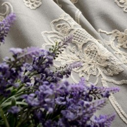 Verdunkelungsvorhang Aus Baumwollleinen, Maßgefertigt, Nordisch, Floral Bestickt, Für Wohnzimmer Und Schlafzimmer