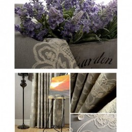 Verdunkelungsvorhang Aus Baumwollleinen, Maßgefertigt, Nordisch, Floral Bestickt, Für Wohnzimmer Und Schlafzimmer