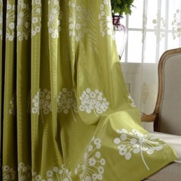 Verdunkelungsvorhang Aus Baumwolle, Maßgefertigt, Vorhang Mit Nordischem Löwenzahn, Bestickt, Für Wohnzimmer Und Schlafzimmer
