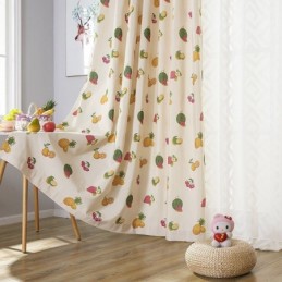 Nordic Baumwolle Blackout Vorhänge Obst Druck Für Wohnzimmer