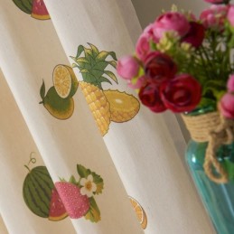 Nordic Baumwolle Blackout Vorhänge Obst Druck Für Wohnzimmer