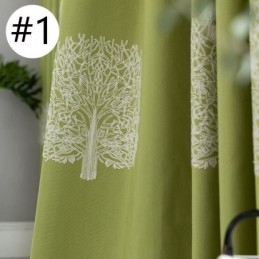 Leinenvorhang Im Nordischen Stil, Maßgefertigt, Vorhang Mit Baumstickerei, Für Wohnzimmer Und Schlafzimmer