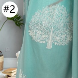 Leinenvorhang Im Nordischen Stil, Maßgefertigt, Vorhang Mit Baumstickerei, Für Wohnzimmer Und Schlafzimmer