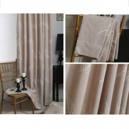 Verdunkelungsvorhang Aus Baumwolle, Maßgefertigt, Vorhang Mit Nordischem Blattmuster, Bestickt, Für Wohnzimmer Und Schlafzimmer
