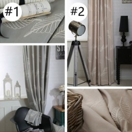 Verdunkelungsvorhang Aus Baumwolle, Maßgefertigt, Vorhang Mit Nordischem Blattmuster, Bestickt, Für Wohnzimmer Und Schlafzimmer