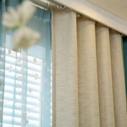 Vorhang Im Europäischen Pastoralstil, Maßgefertigt, Einfarbig, Dicke Nähte