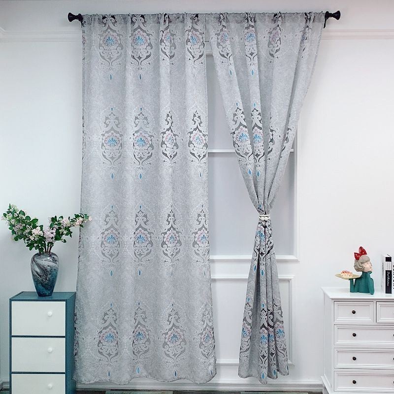 Bestickter Verdunkelungsvorhang, Maßgefertigter Vorhang, Blumenmuster, Fenstervorhänge Im Europäischen Stil Für Wohnzimmer