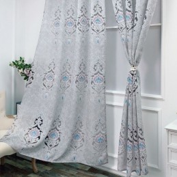 Bestickter Verdunkelungsvorhang, Maßgefertigter Vorhang, Blumenmuster, Fenstervorhänge Im Europäischen Stil Für Wohnzimmer