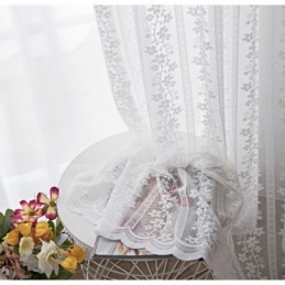 Französische Spitze Floret Voile Sheer Vorhang Nach Maß Vorhang Panel Balkon Wohnzimmer One