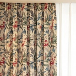 Amerikanischer Polycotton-Vorhang, Maßgefertigt, Pflanzen Bedruckt, Verdunkelungsvorhänge