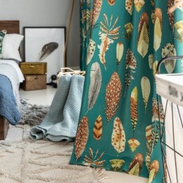 Polycotton-Vorhang, Maßgefertigt, Mit Federdruck, Amerikanische Halbverdunkelungsvorhänge
