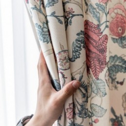 Polycotton-Vorhang, Maßgefertigt, Verdunkelungsvorhänge Mit Amerikanischem Blumenmuster