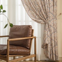 Polycotton Bedruckte Vorhänge Amerikanisches Vintage-Muster Verdunkelung