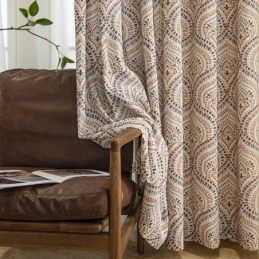 Polycotton Bedruckte Vorhänge Amerikanisches Vintage-Muster Verdunkelung