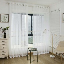 Nordischer Schlichter Transparenter Vorhang, Maßgefertigt, Vorhang, Weiß Kariert, Jacquard, Stoff Für Wohnzimmer Und Schlafzimmer